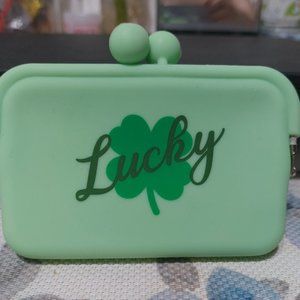 St Patrick's Day LUCKY Green Coin Purse Small Wallet Pouch